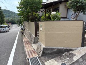 福山市　T様邸　塀の改修塗装工事